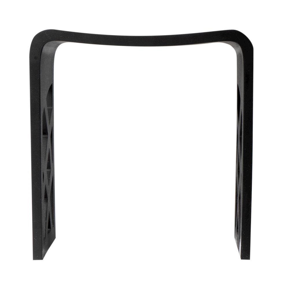 Black Matte Solid Surface Resin Bathroom / Shower Stool. Picture 5
