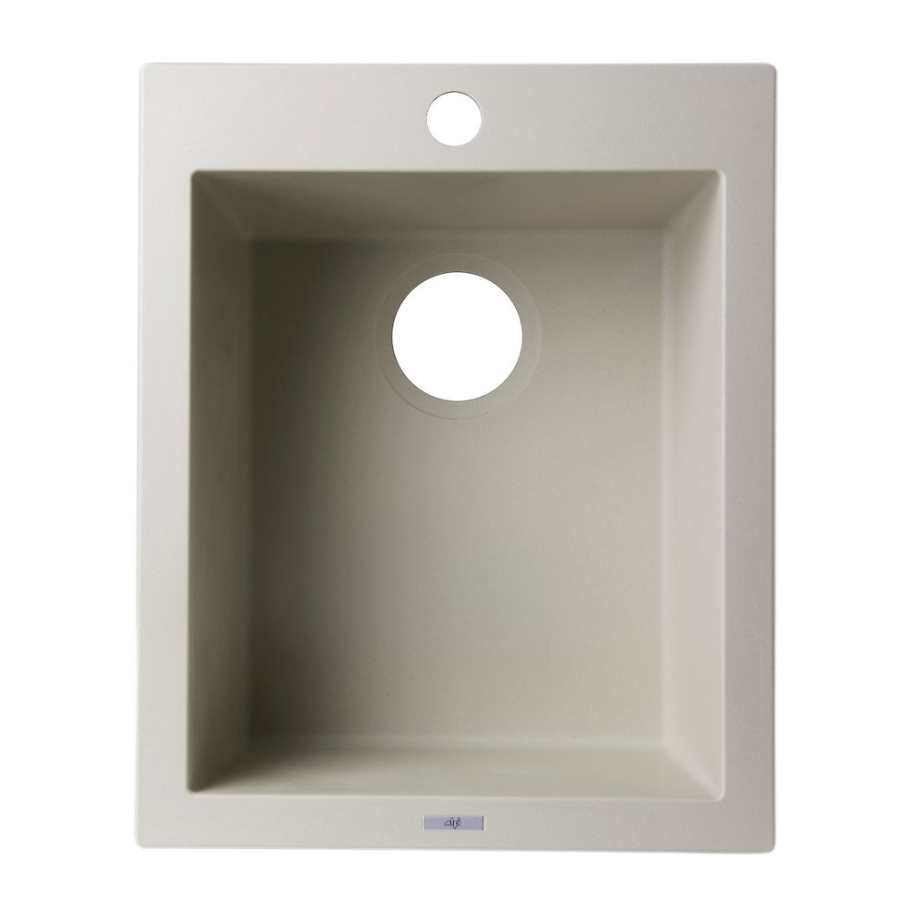 Biscuit 17" Drop-In Rectangular Granite Composite Kitchen Prep Sink. Picture 1