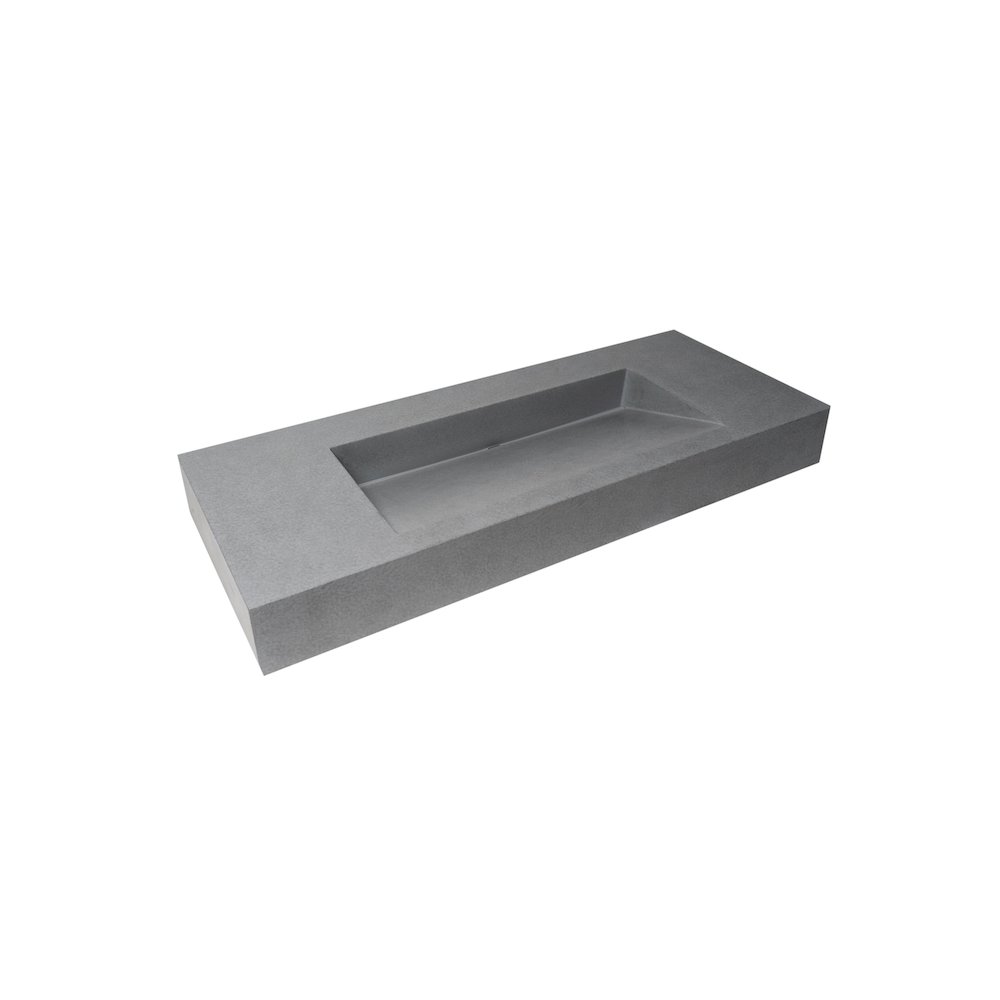 48" Solid Concrete Rectangular Countertop Sink. Picture 8