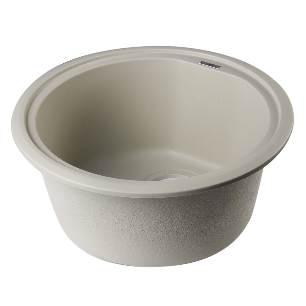 Biscuit 17" Drop-In Round Granite Composite Kitchen Prep Sink. Picture 7