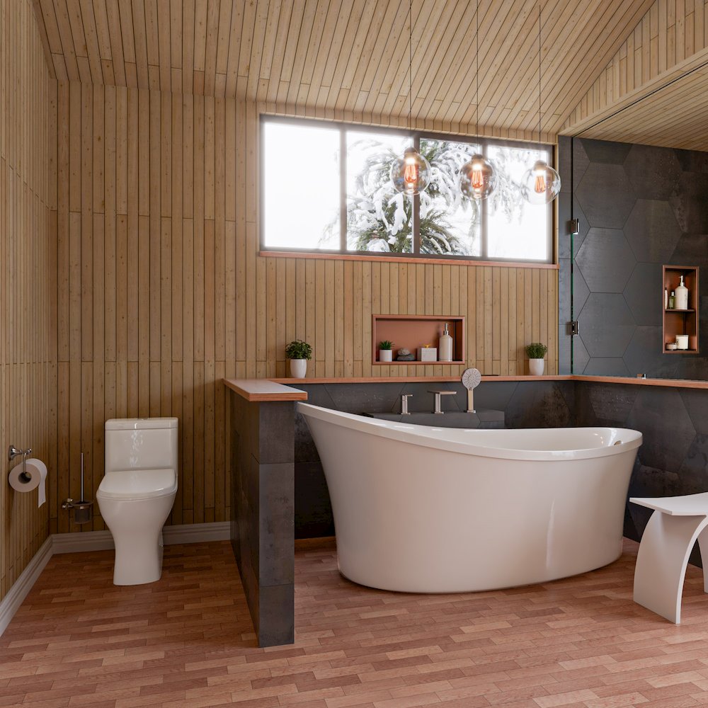 Brushed Copper PVD Stainless Steel Horizontal Single Shelf Shower Niche. Picture 9