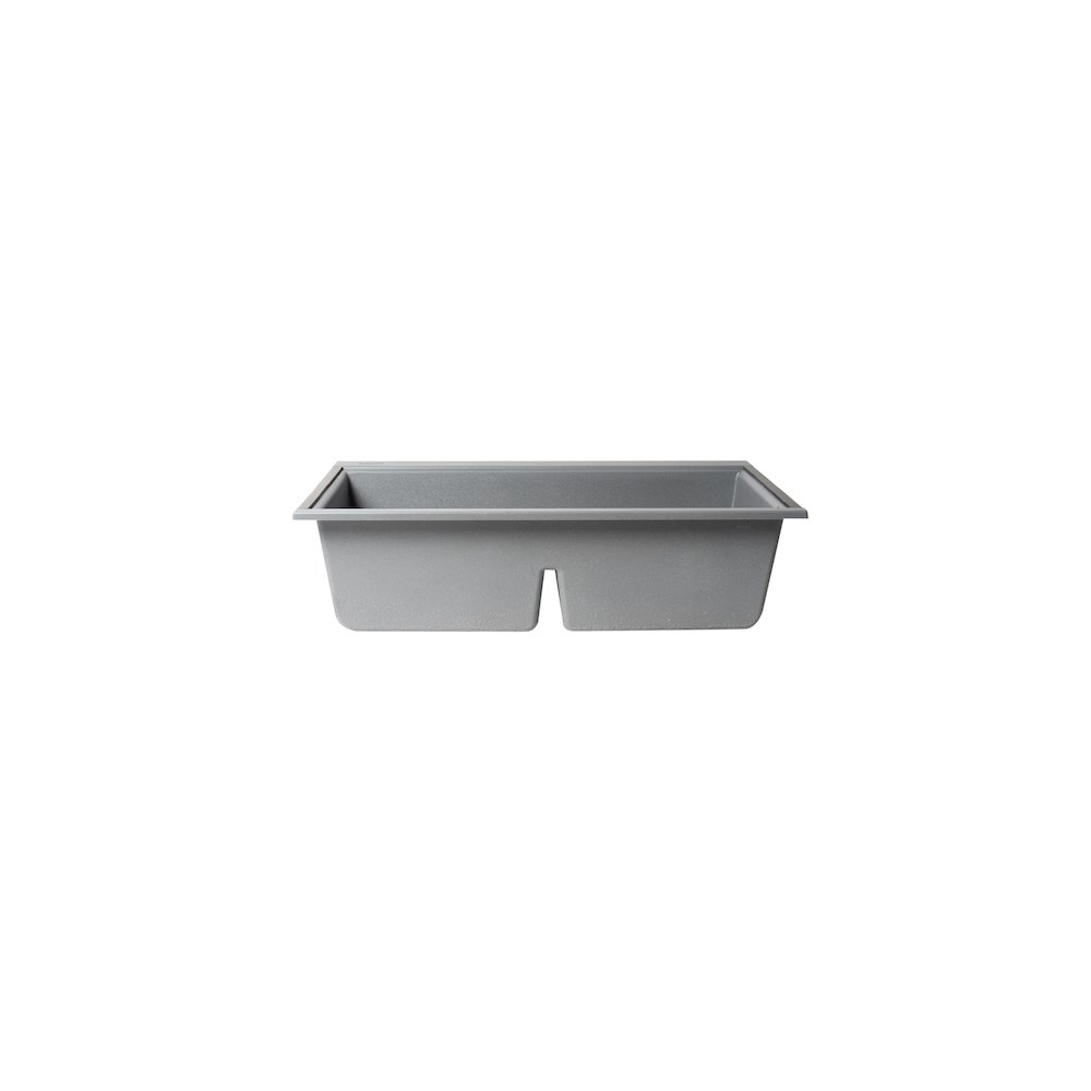 33" Granite Composite Workstation Step Rim Double Bowl Undermount Sink. Picture 9