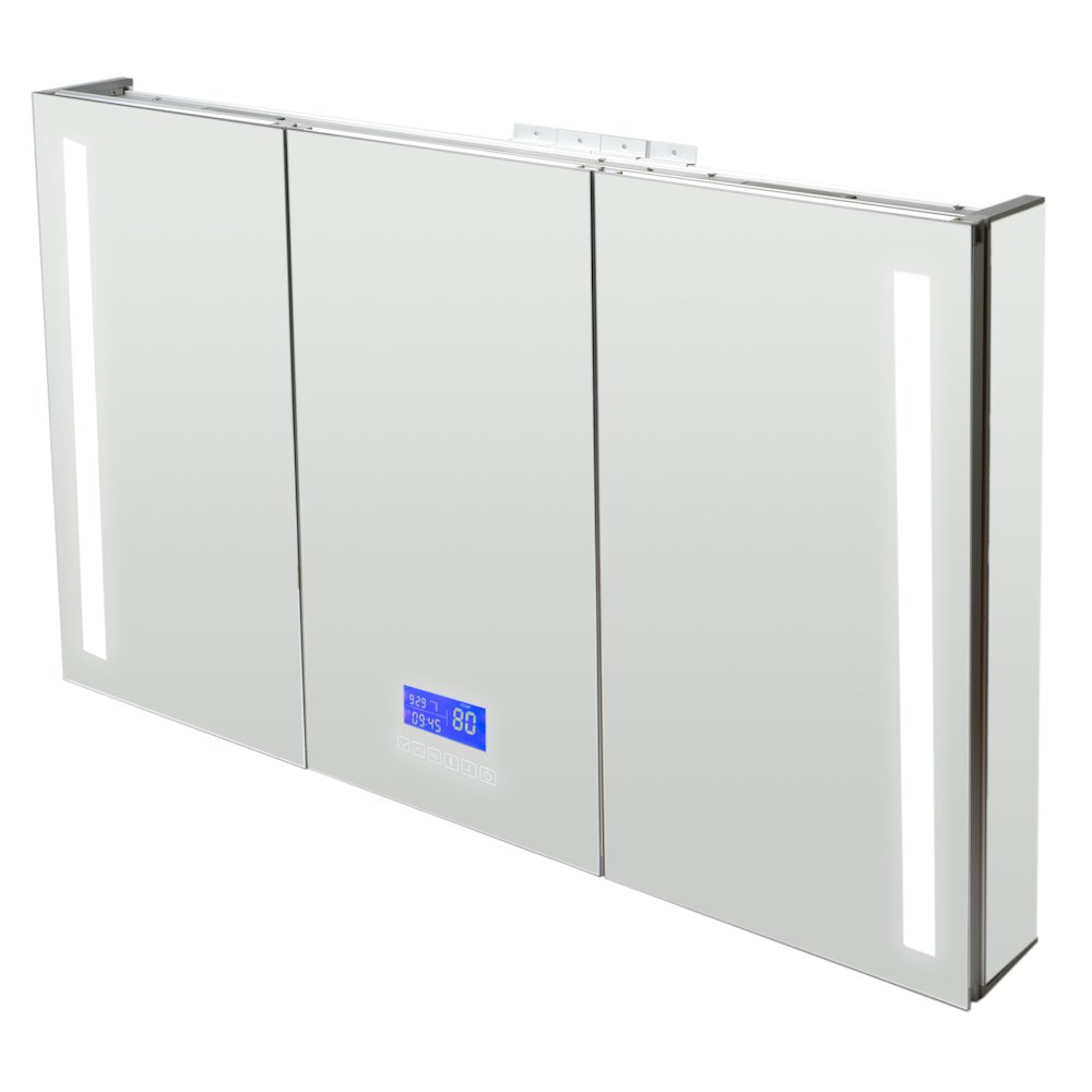 42" x 28" Triple Door LED Light Bluetooth Medicine Cabinet. Picture 1
