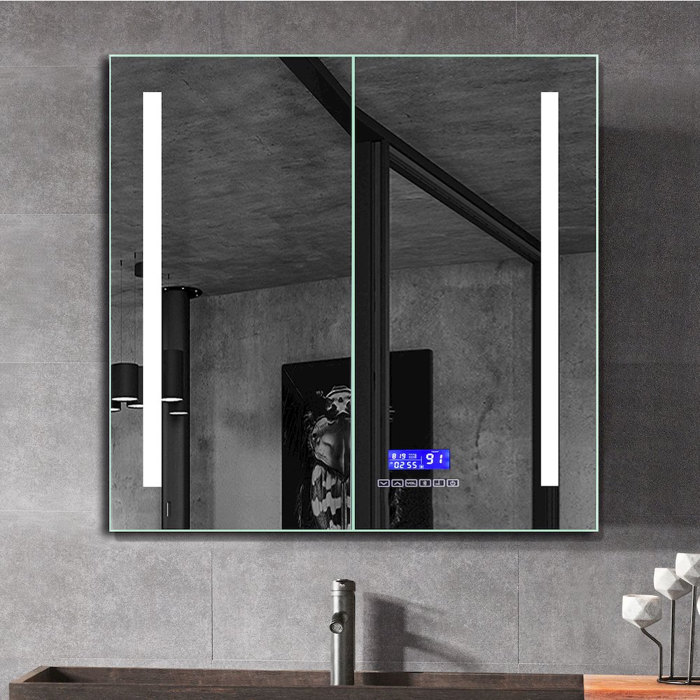 26" x 30" Double Door LED Light Bluetooth Medicine Cabinet. Picture 2