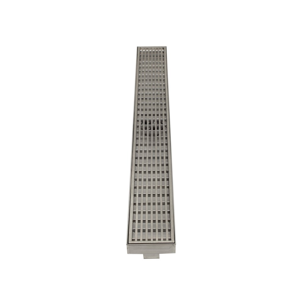 32" Modern Stainless Steel Linear Shower Drain with Groove Lines. Picture 2