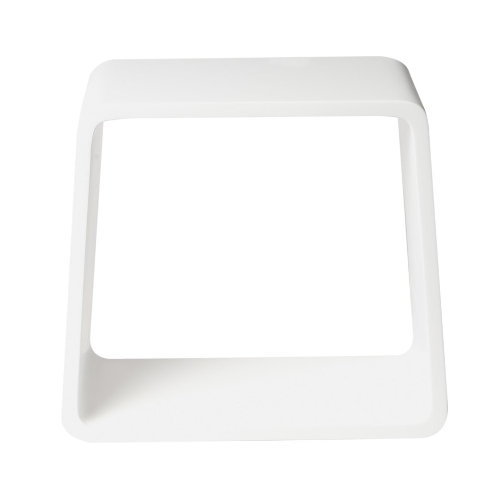 White Matte Solid Surface Resin Bathroom / Shower Stool. Picture 3