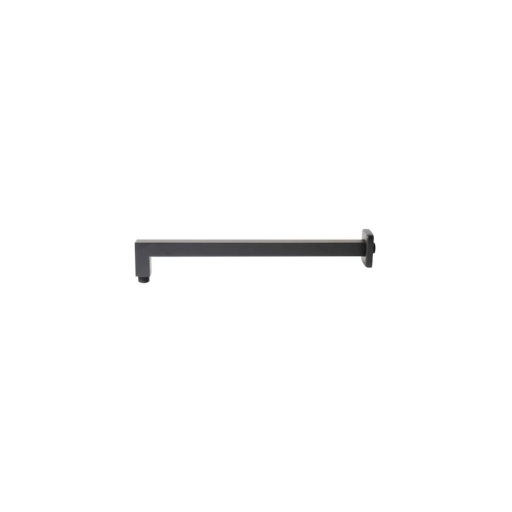 Black Matte 16" Square Wall Shower Arm. Picture 4