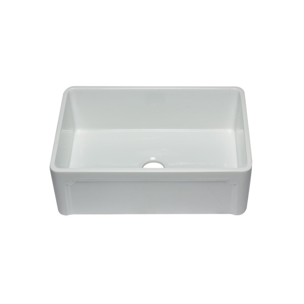 30 inch White Reversible Single Fireclay Farmhouse Kitchen Sink. Picture 3