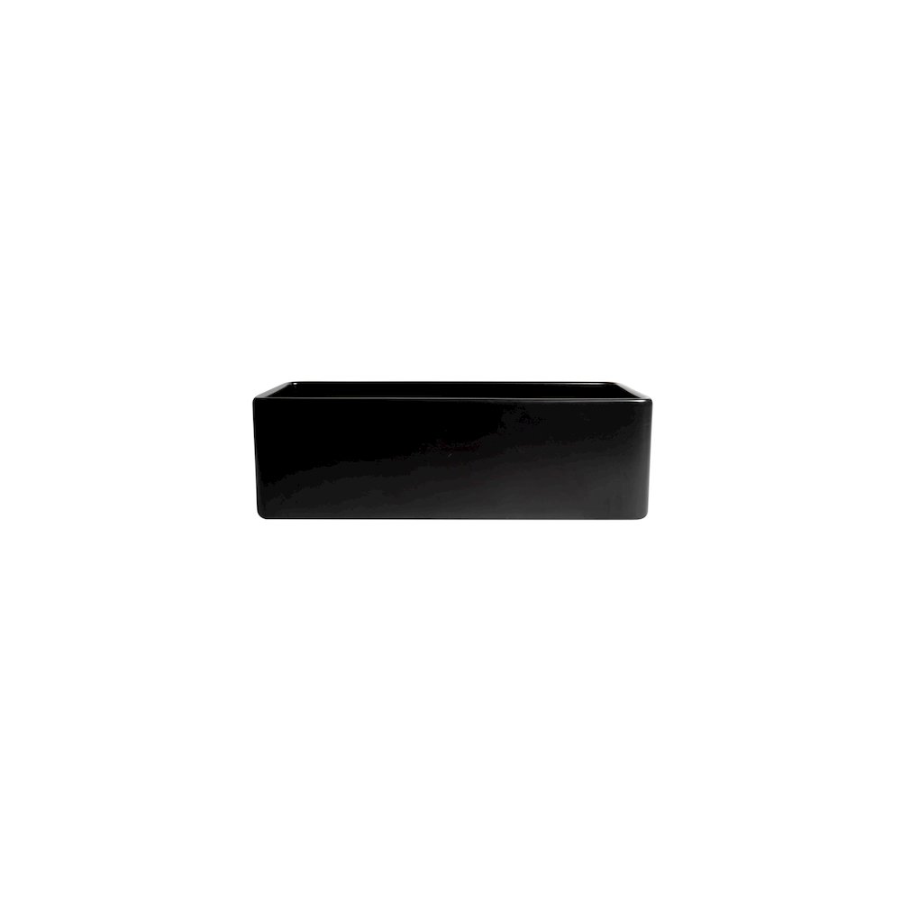 Black Matte Smooth Apron 33" x 18" Single Bowl Fireclay Farm Sink. Picture 7