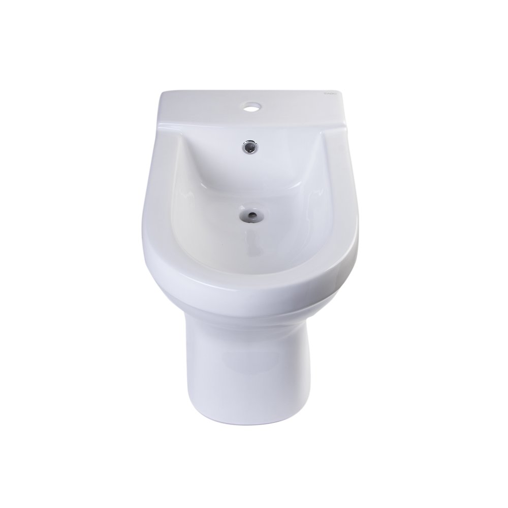 White Ceramic Bathroom Bidet with Elongated Seat. Picture 2