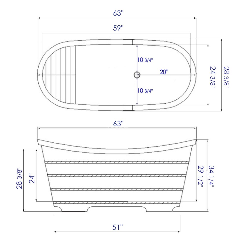 63" Free Standing Cedar Wooden Bathtub. Picture 8