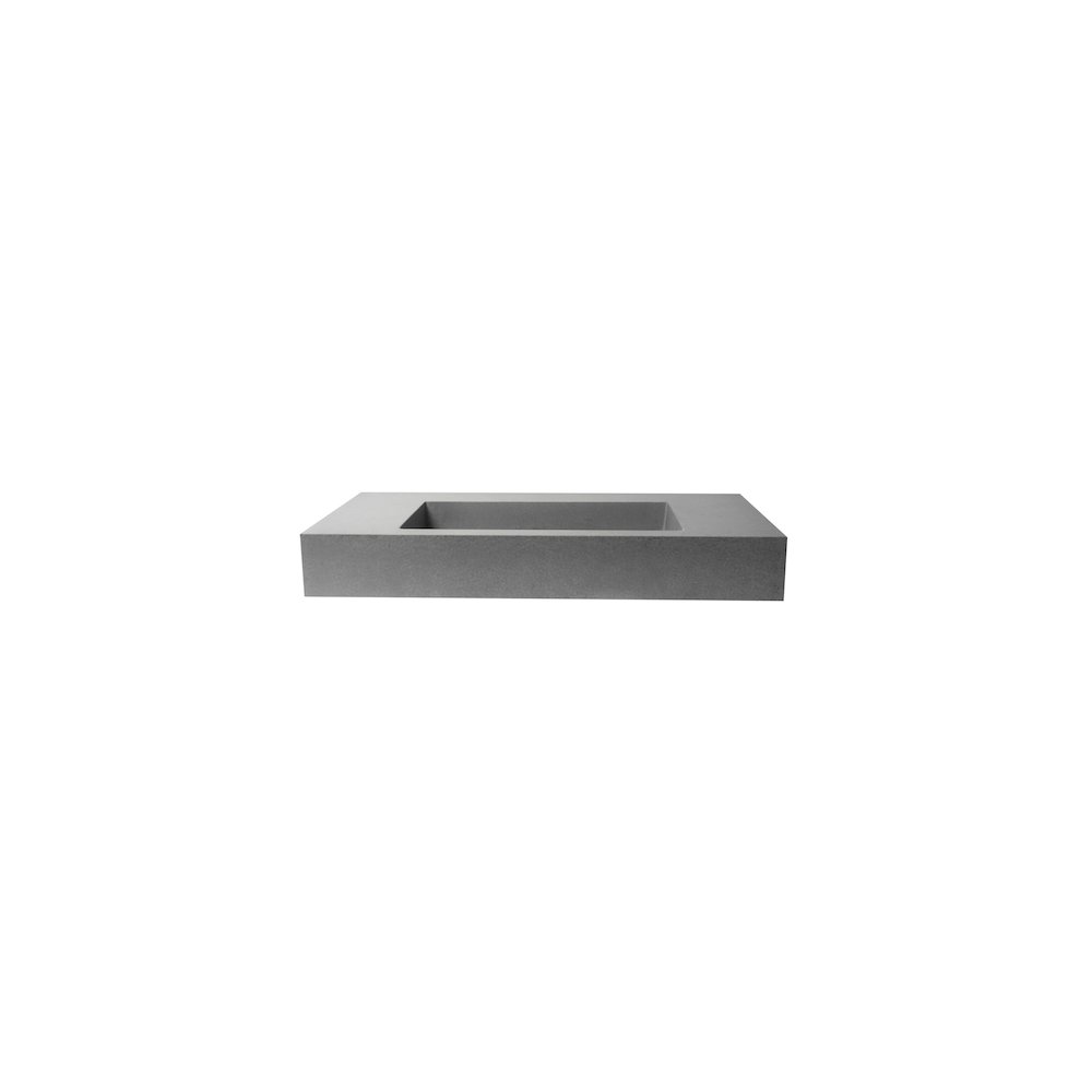 40" Solid Concrete Rectangular Countertop Sink. Picture 5