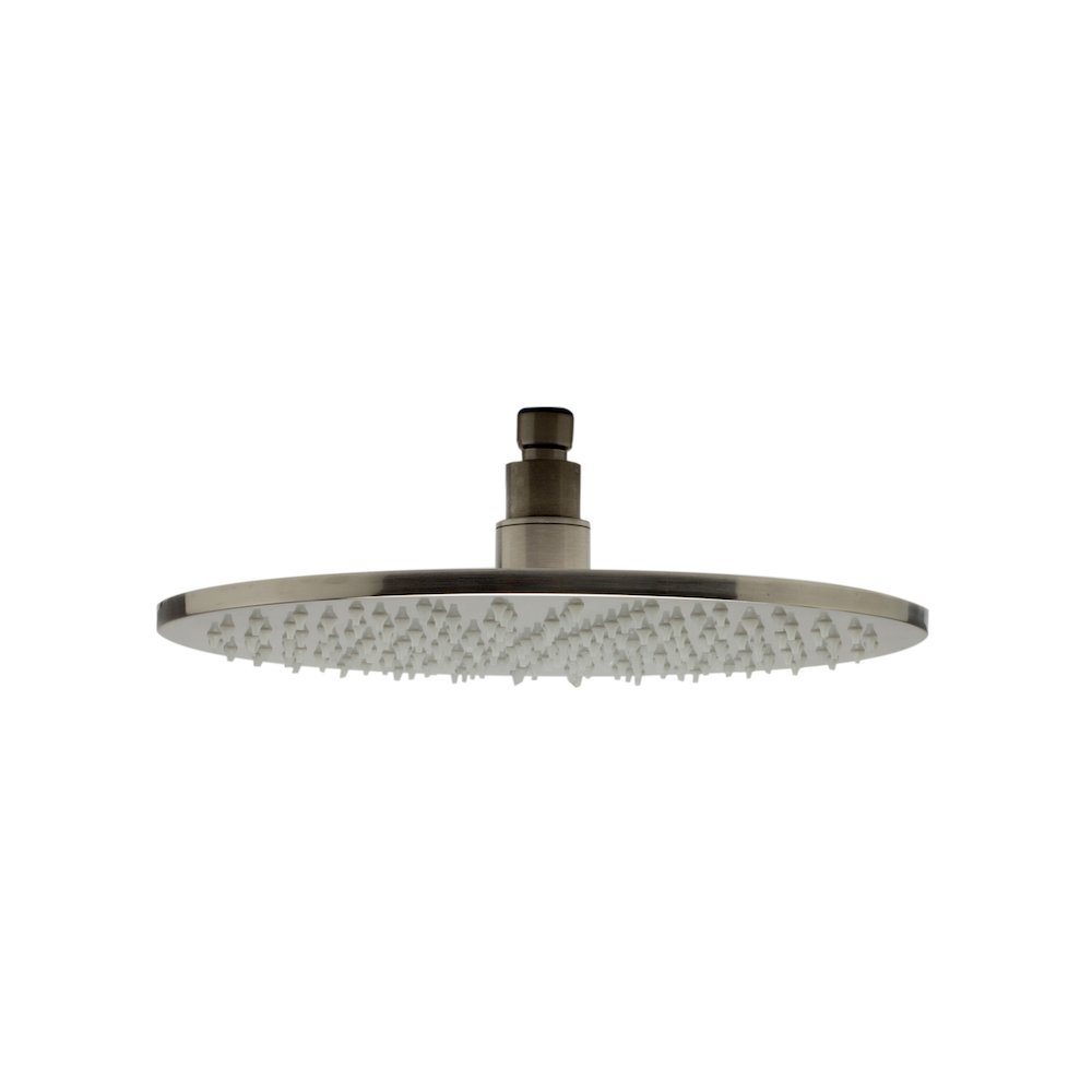 Brushed Nickel 12" Round Multi Color LED Rain Shower Head. Picture 5