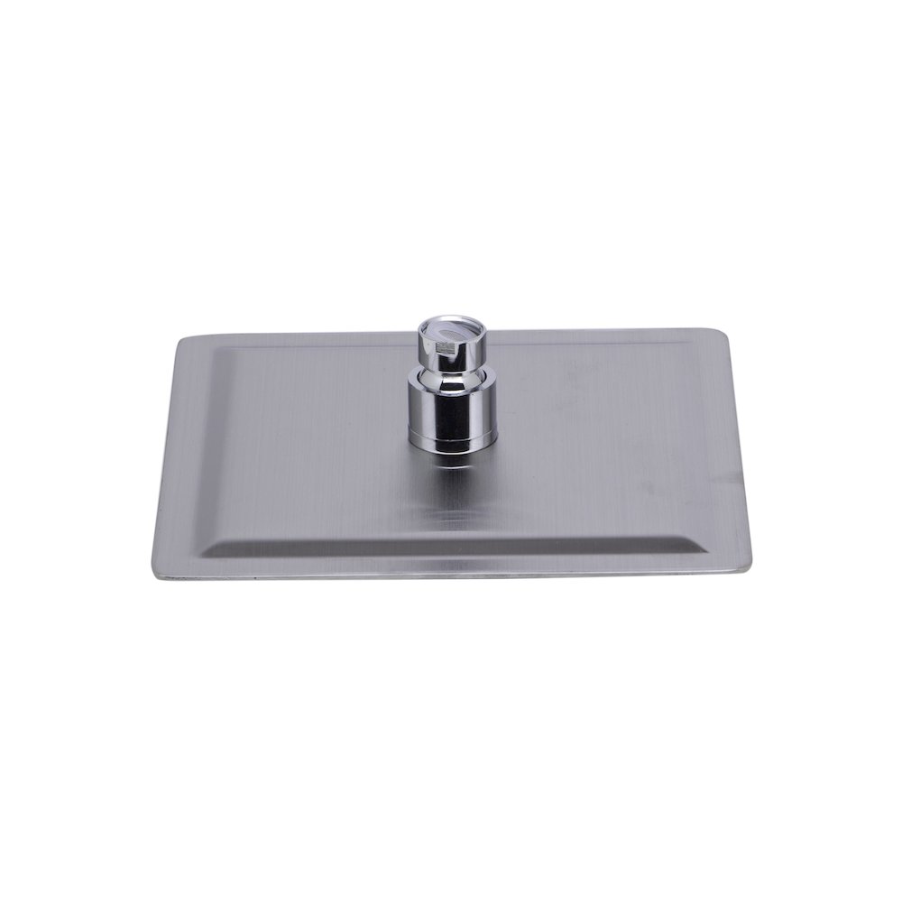 Solid Brushed Stainless Steel 8" Square Ultra Thin Rain Shower Head. Picture 4