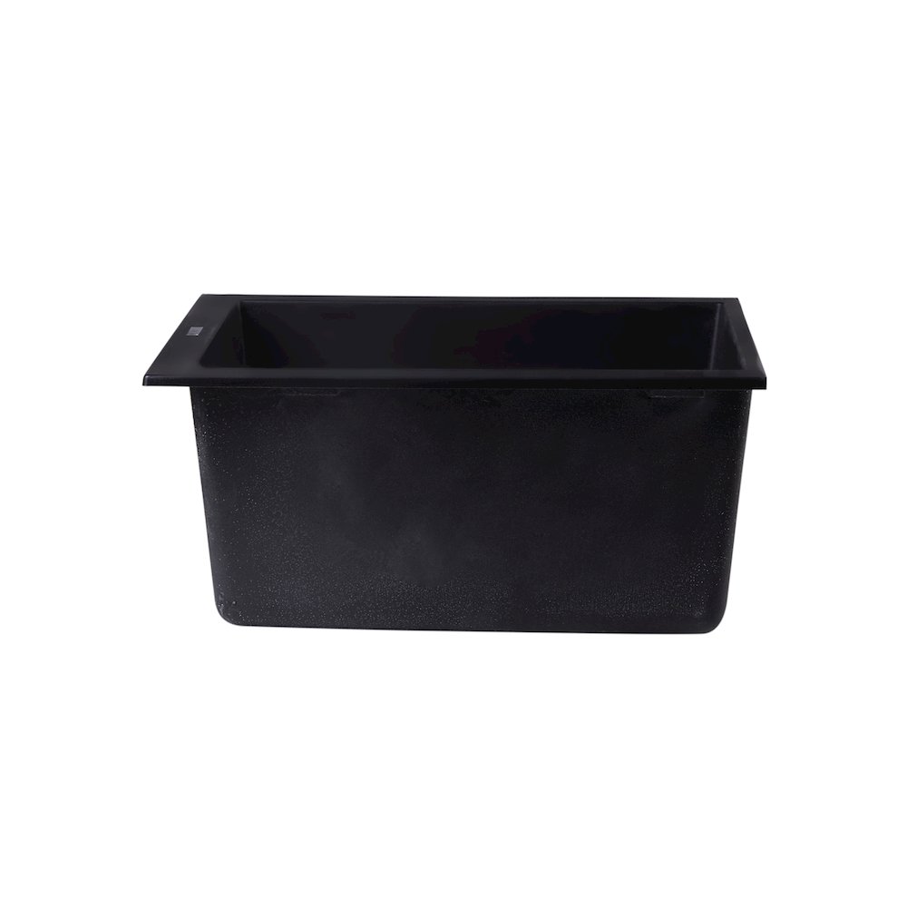 Black 17" Undermount Rectangular Granite Composite Kitchen Prep Sink. Picture 9