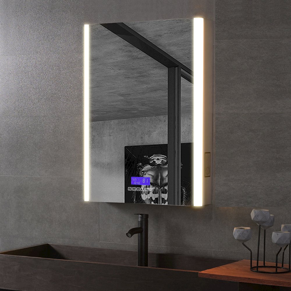 24" x 32" Single Door LED Light Bluetooth Medicine Cabinet. Picture 2