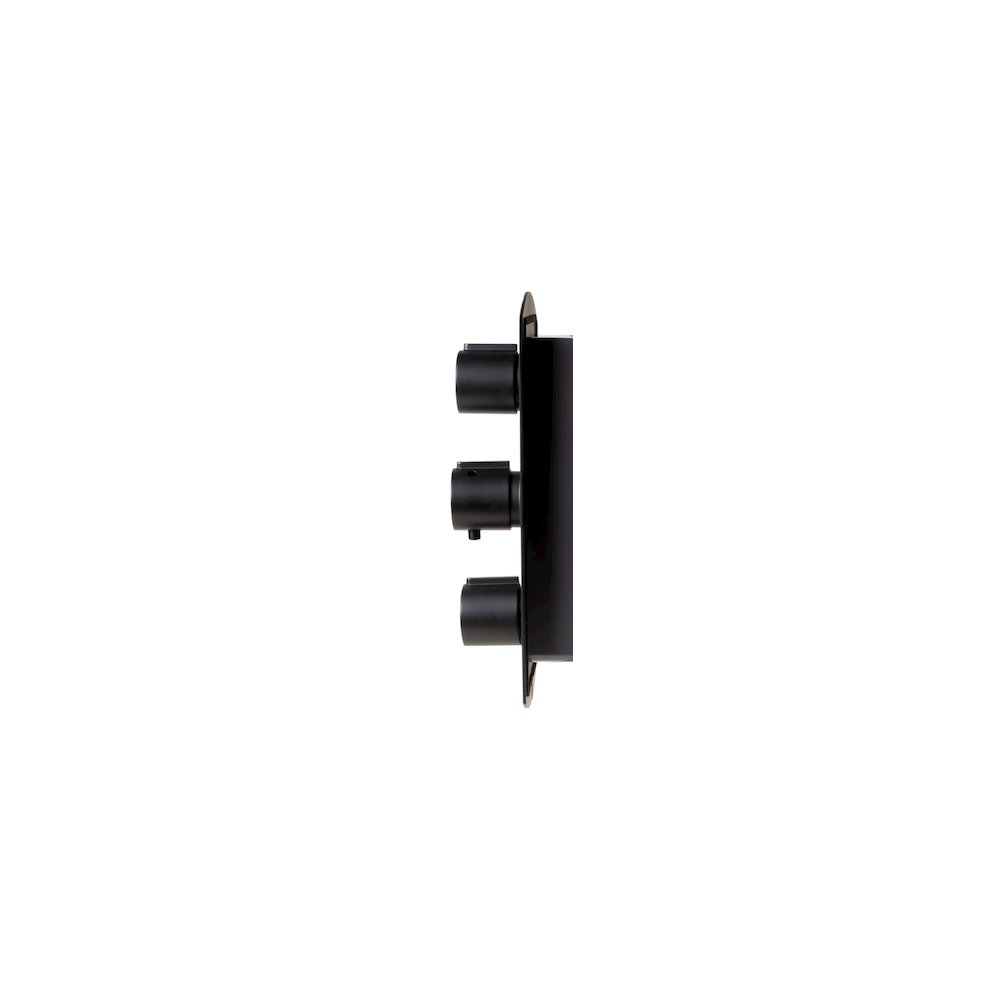 Black Matte 3-Way Thermostatic Valve Shower Mixer Round Knobs. Picture 5