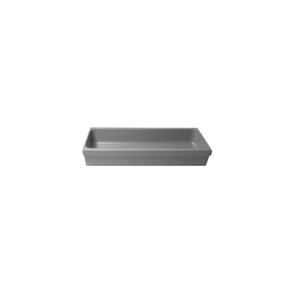 48" Grey Matte Above Mount Fireclay Bathroom Trough Sink. Picture 8