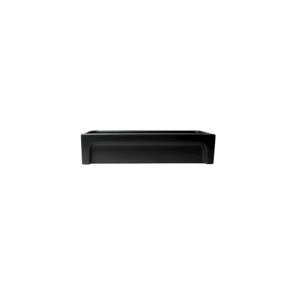 36" Black Matte Above Mount Fireclay Bathroom Trough Sink. Picture 9