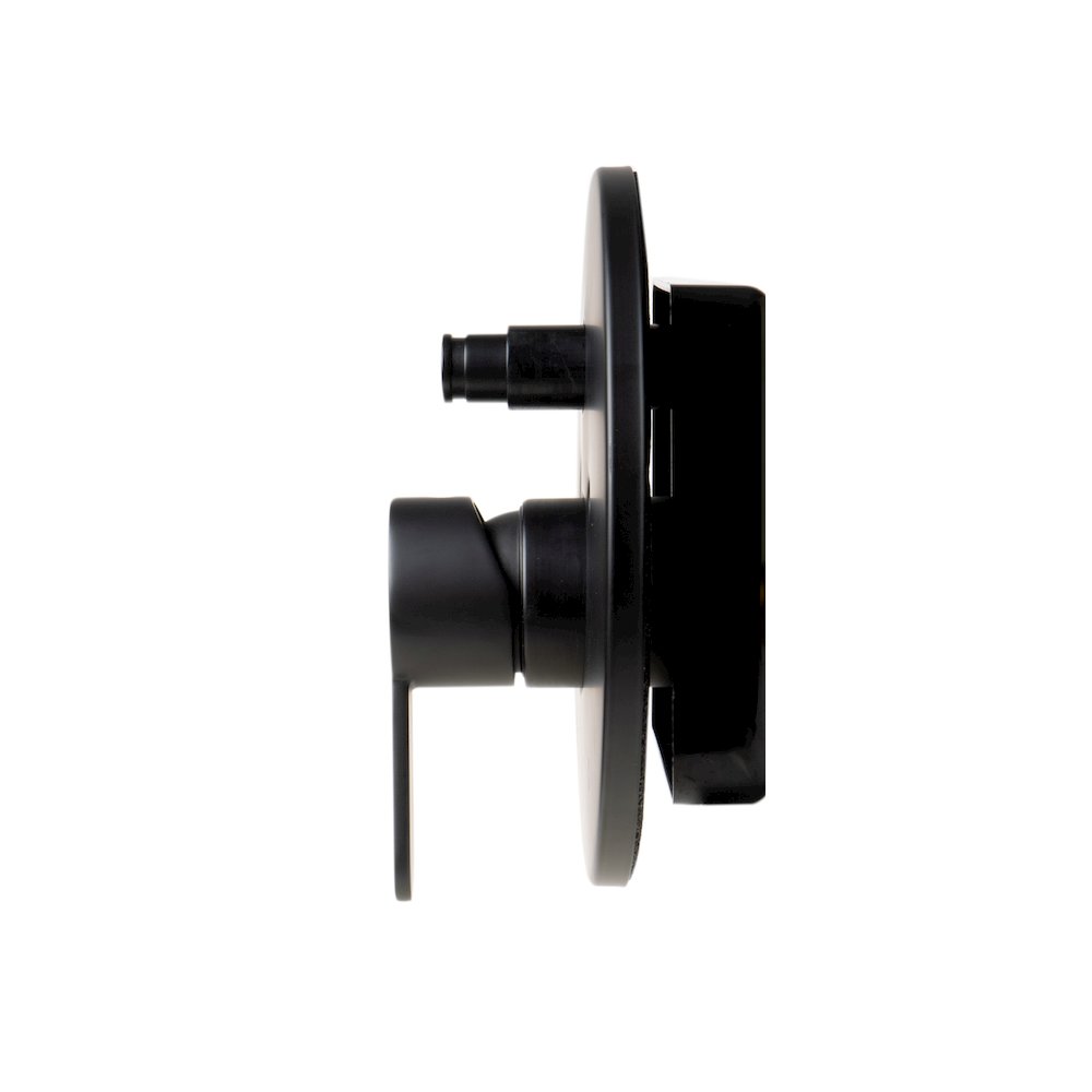 Black Matte Shower Valve with Rounded Lever Handle and Diverter. Picture 4