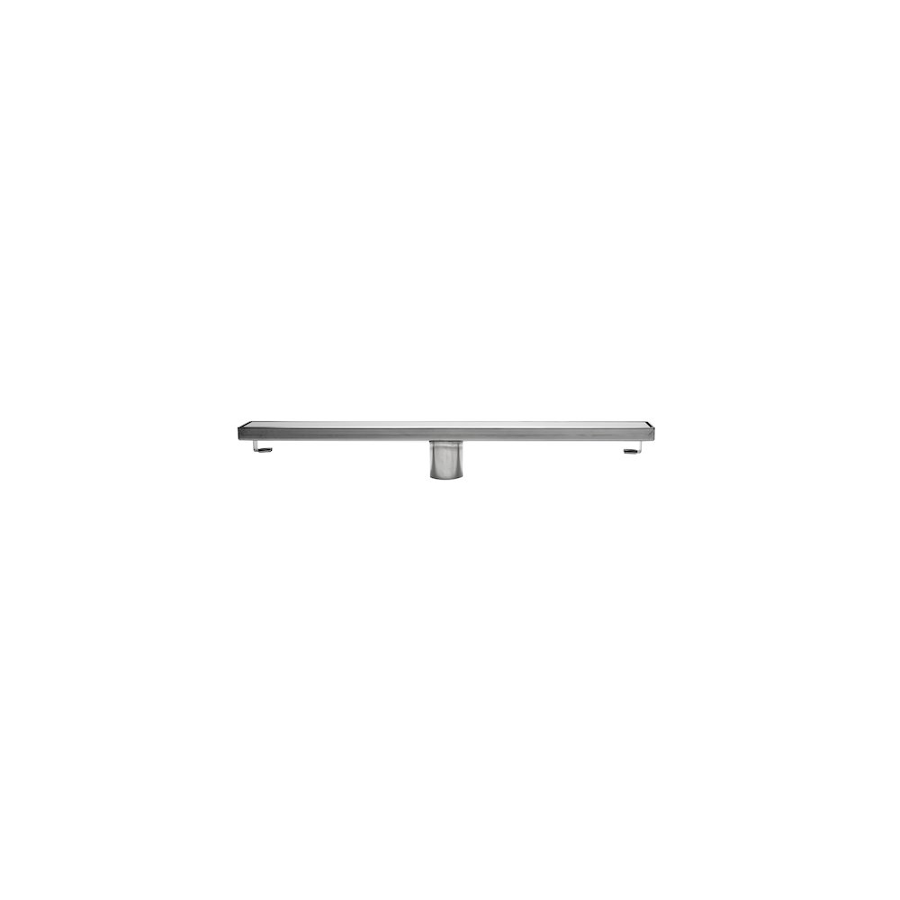 24" Modern Polished Stainless Steel Linear Shower Drain with Solid Cover. Picture 3