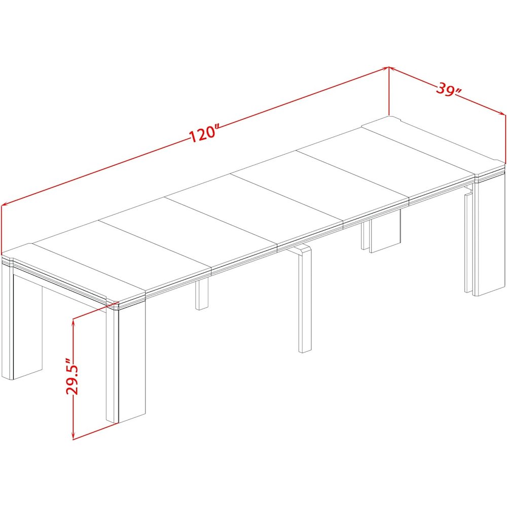 Extendable Dining Table - a Rectangle Dining Table Top with Removable leaf & Stylish Legs. Picture 3