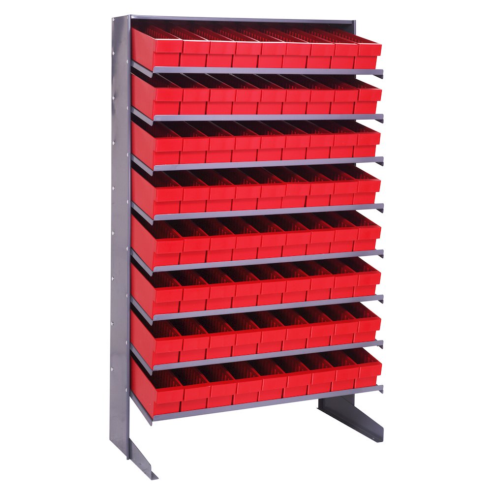 Shelving Unit, Solid, Slopped in Carbon Steel Material, Gray Color. Picture 1