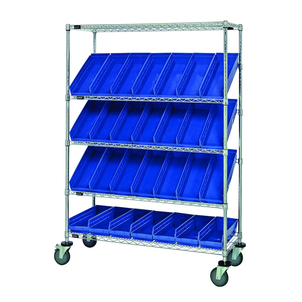 Merchandising and Display Rack/Cart in Carbon Steel Material, Chrome Color. Picture 1