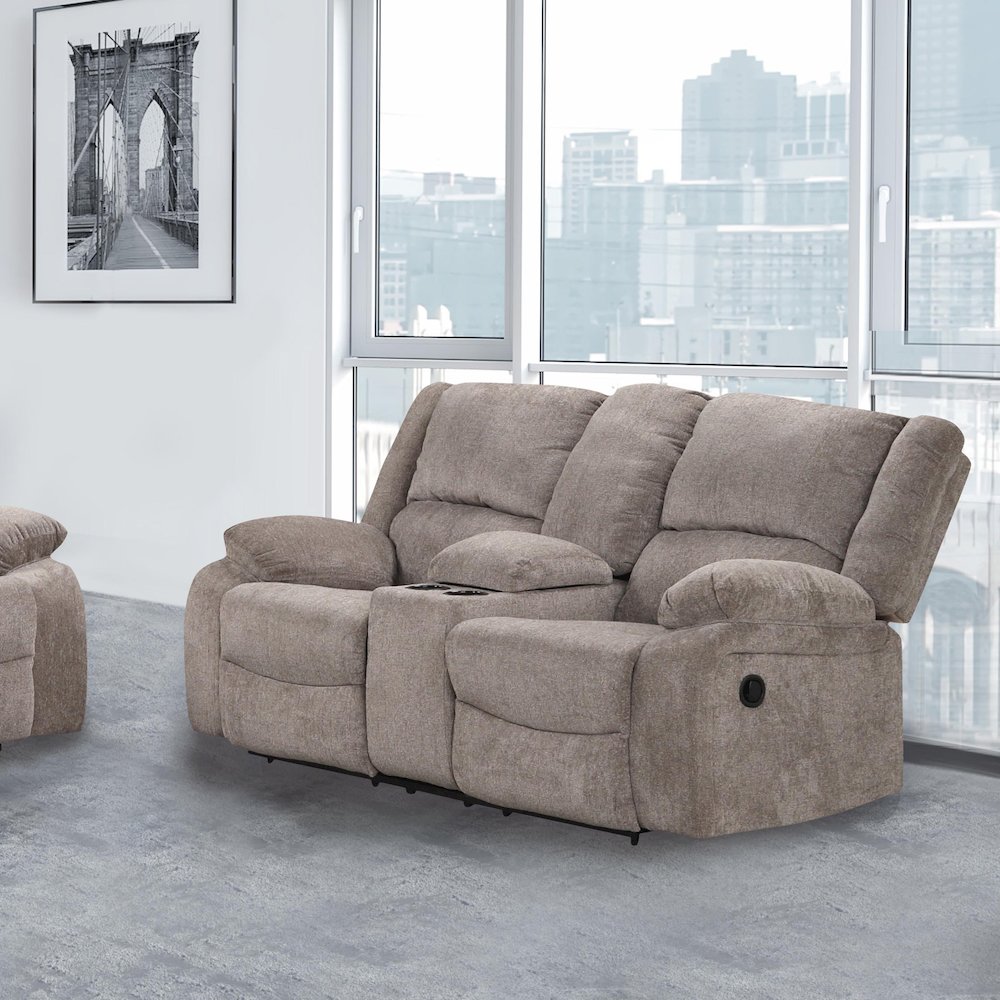 Furniture of America Essen Manual Recliner Loveseat. Picture 3
