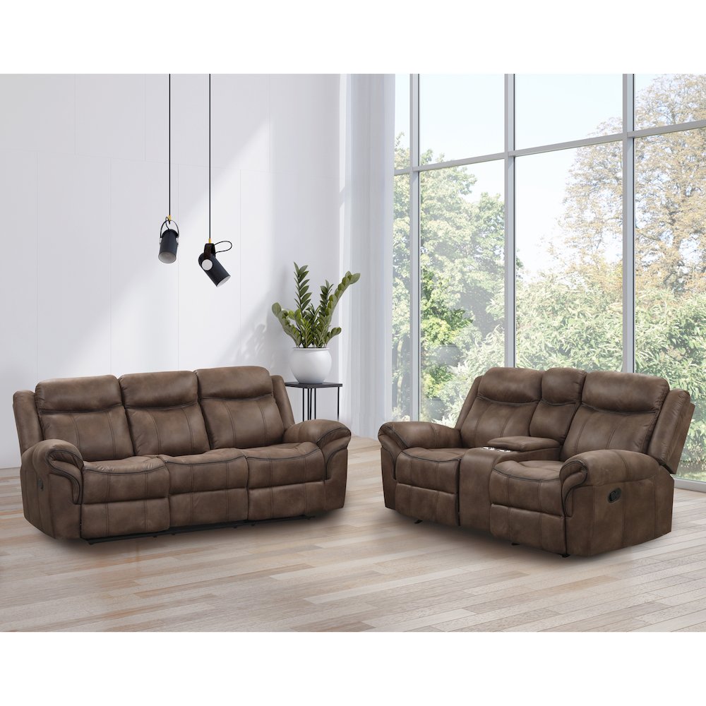Furniture of America Misander Manual Recline 2-piece Sofa Set. Picture 2