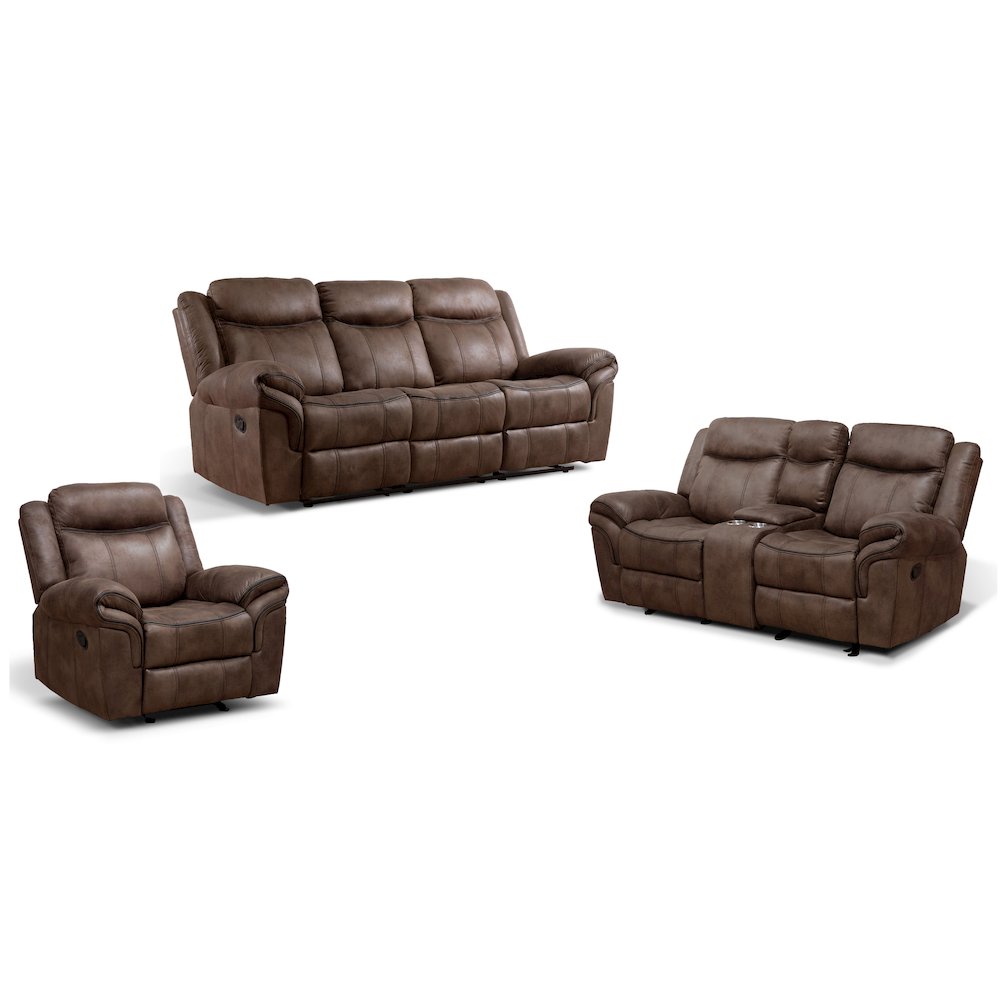 Furniture of America Misander Manual Recline 3-piece Sofa Set. Picture 1