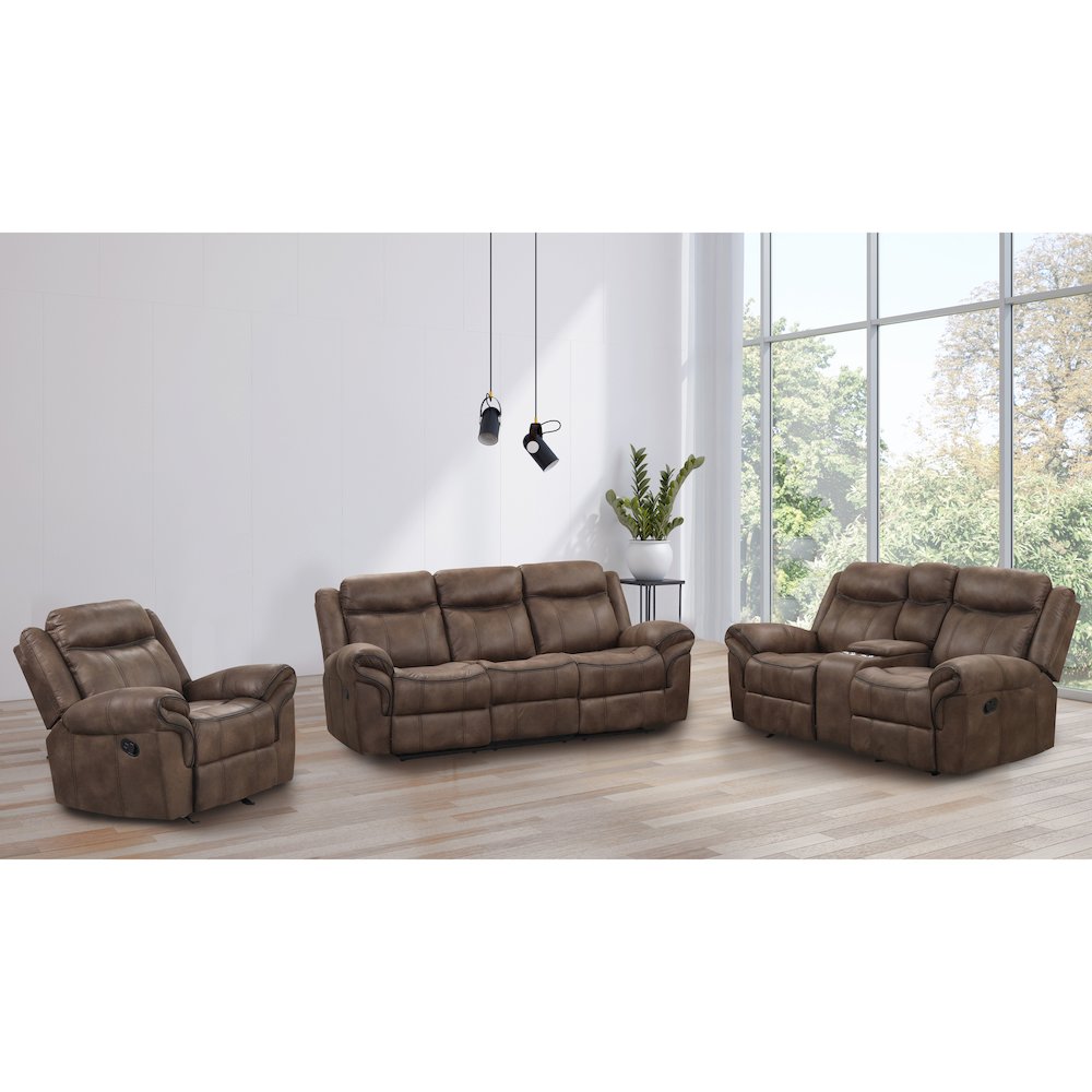Furniture of America Misander Manual Recline 3-piece Sofa Set. Picture 2