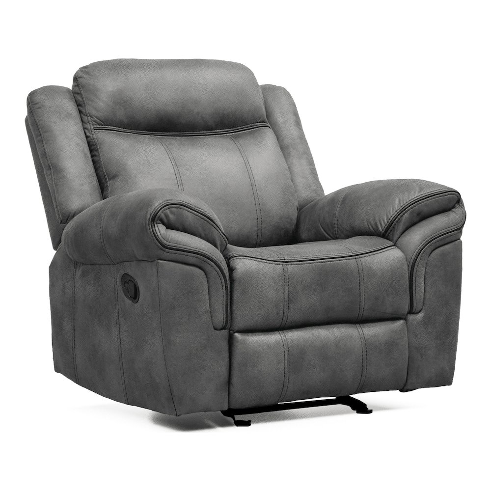 Verne 3-Piece Leather Reclining Sofa Set with Cup Holders. Picture 4