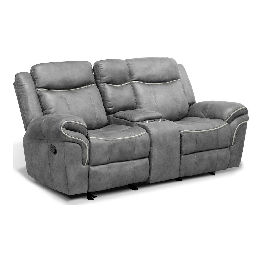 Verne 2-Piece Leather Reclining Sofa Set with Cup Holders. Picture 3