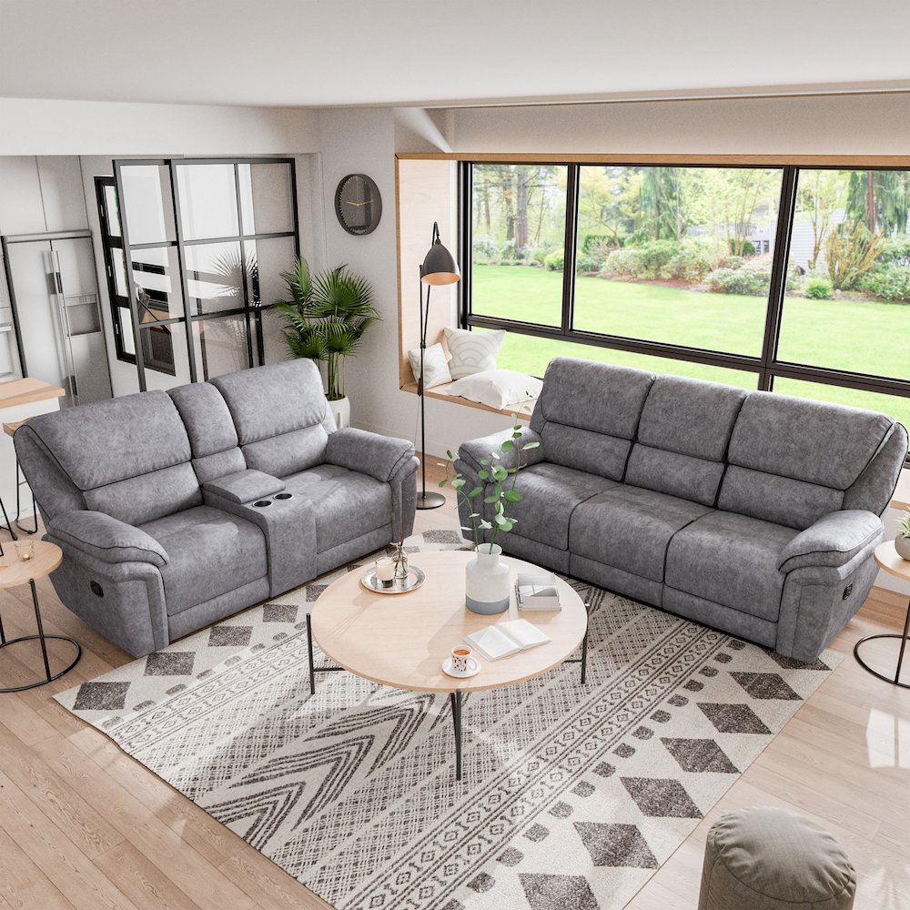 Furniture of America Jamesing Manual Recline 2-piece Sofa Set. Picture 2
