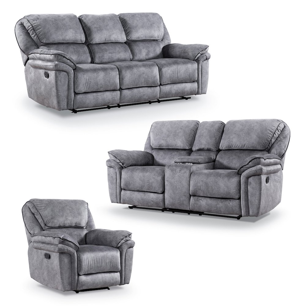Furniture of America Jamesing Manual Recline 3-piece Sofa Set. Picture 1