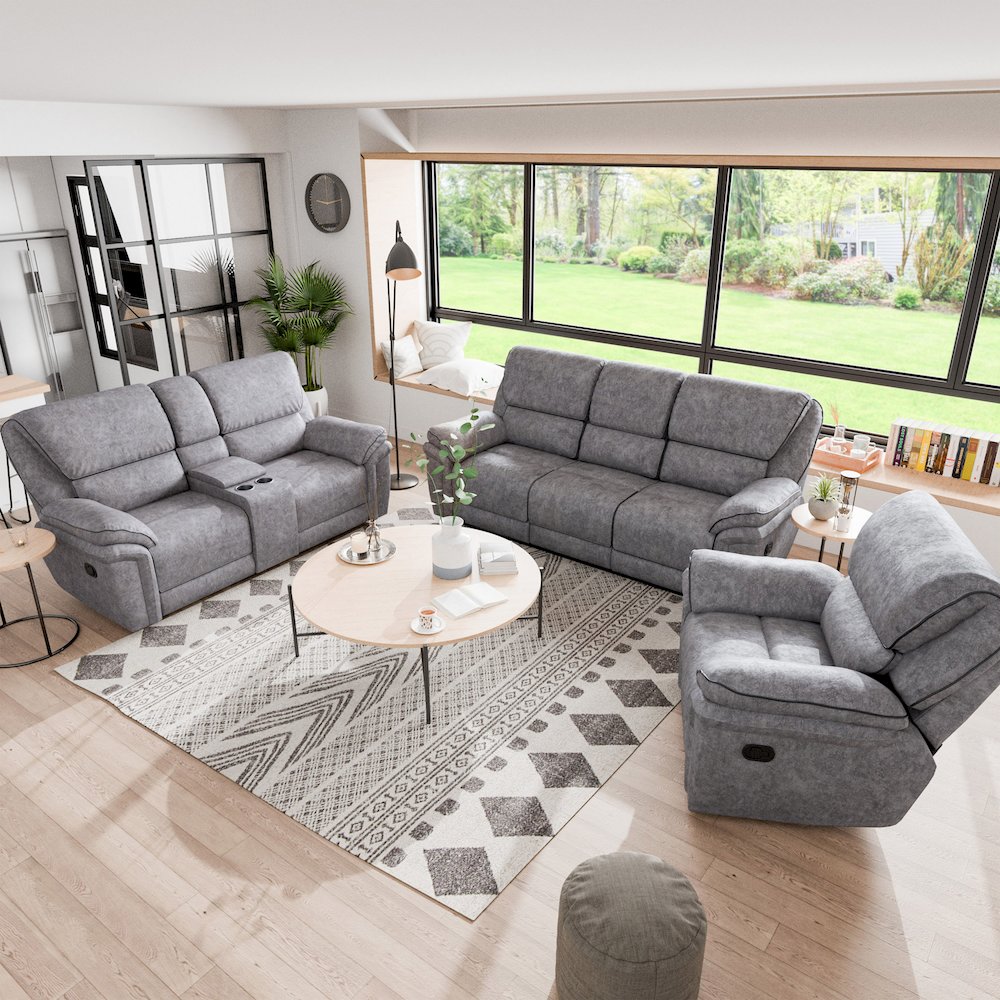 Furniture of America Jamesing Manual Recline 3-piece Sofa Set. Picture 2