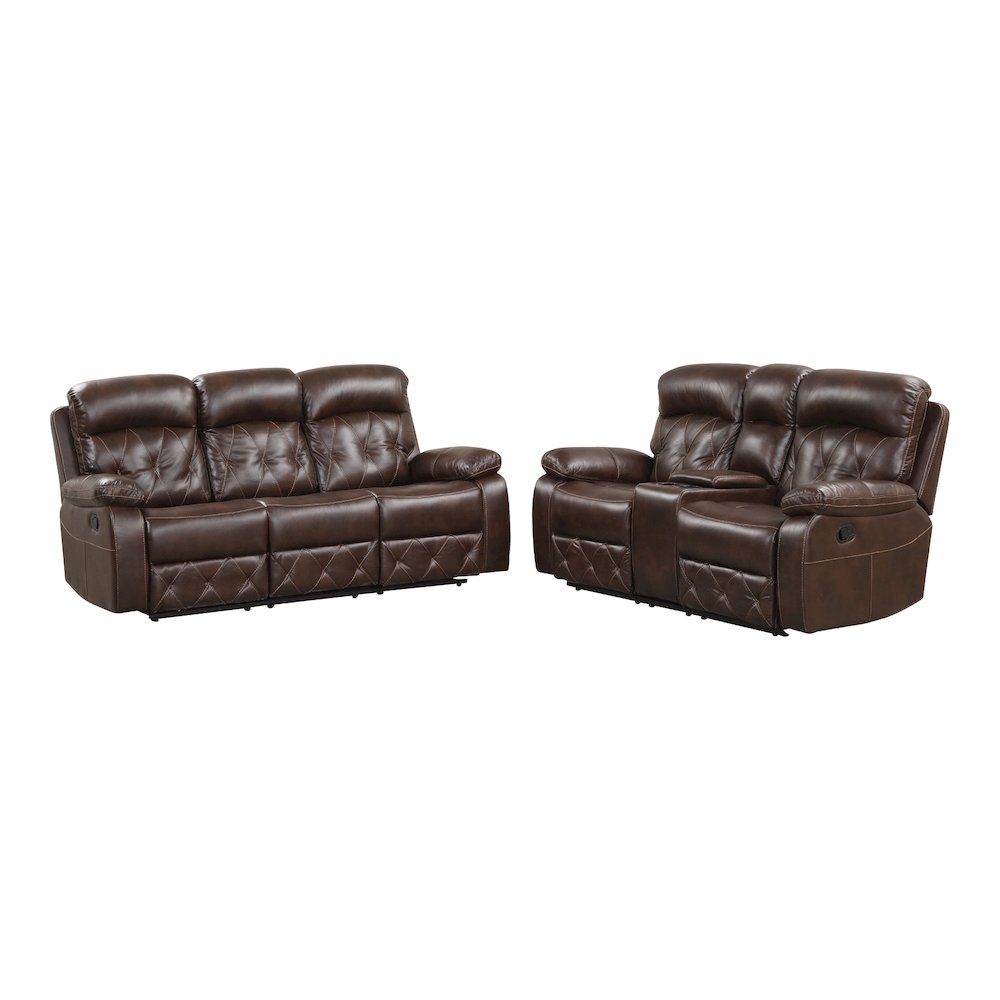 Furniture of America Pannet 2-Piece Manual Reclining Sofa Set. Picture 1