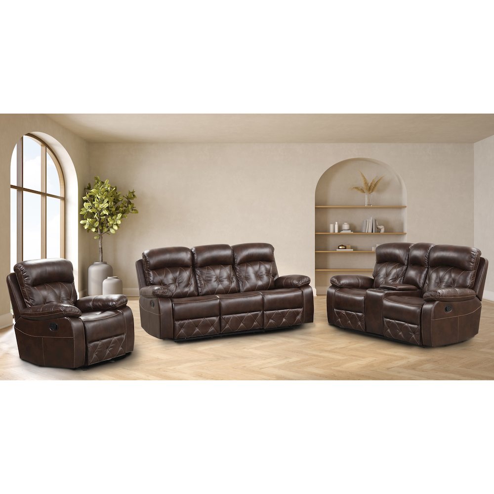 Furniture of America Pannet 2-Piece Manual Reclining Sofa Set. Picture 2
