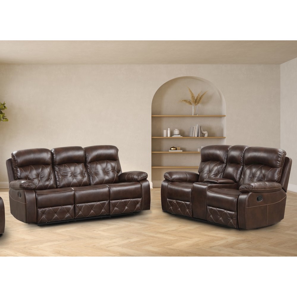 Furniture of America Pannet 3-Piece Manual Reclining Sofa Set. Picture 2