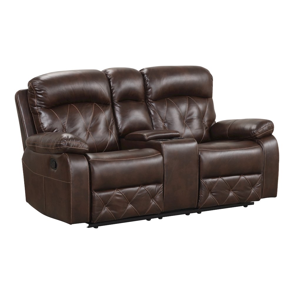 Furniture of America Pannet Manual Reclining Loveseat. Picture 1