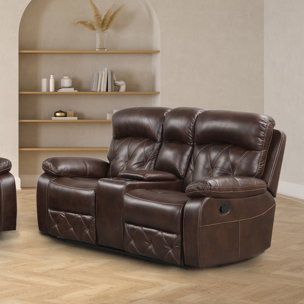 Furniture of America Pannet Manual Reclining Loveseat. Picture 3