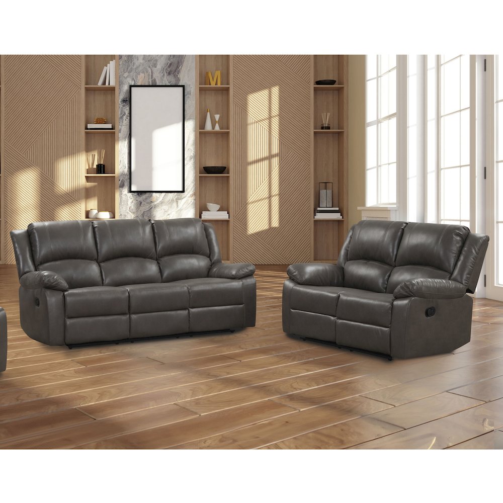 Furniture of America Lamick 2-piece Manual Recline Sofa Set. Picture 2
