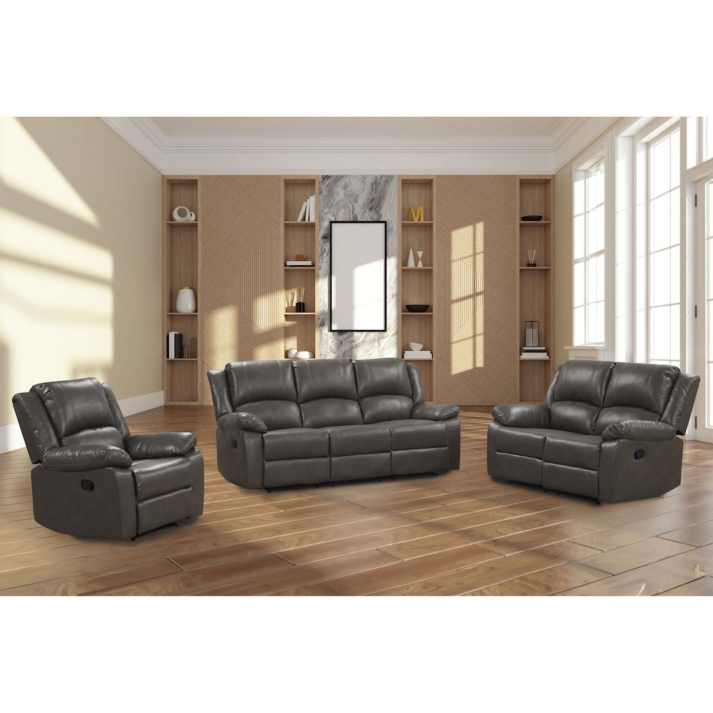 Furniture of America Lamick 3-piece Manual Recline Sofa Set. Picture 2