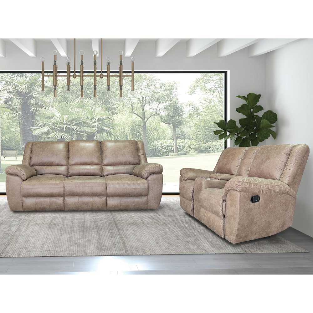 Furniture of America Tenn 2-piece Manual Recline Sofa Set. Picture 2