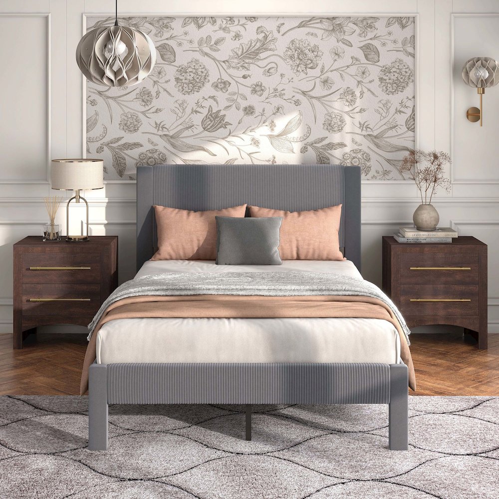 Furniture of America Simas Upholstered Bed. Picture 5
