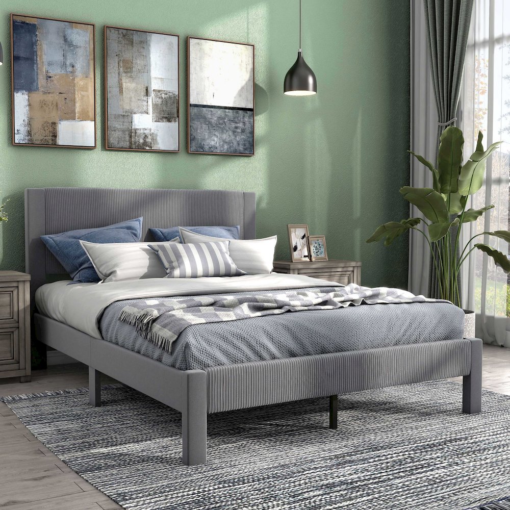 Furniture of America Simas Upholstered Bed. Picture 4