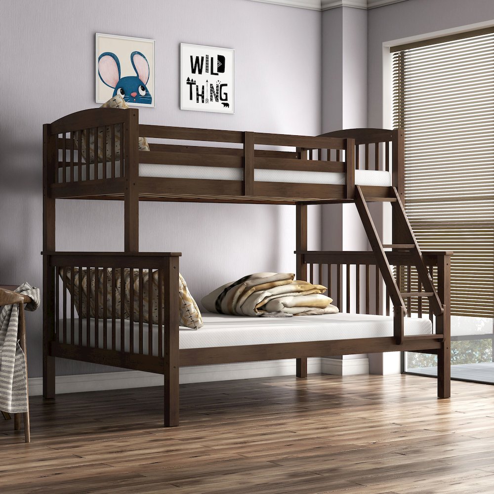 Tales Wood Twin over Full Bunk Bed with Ladder. Picture 4