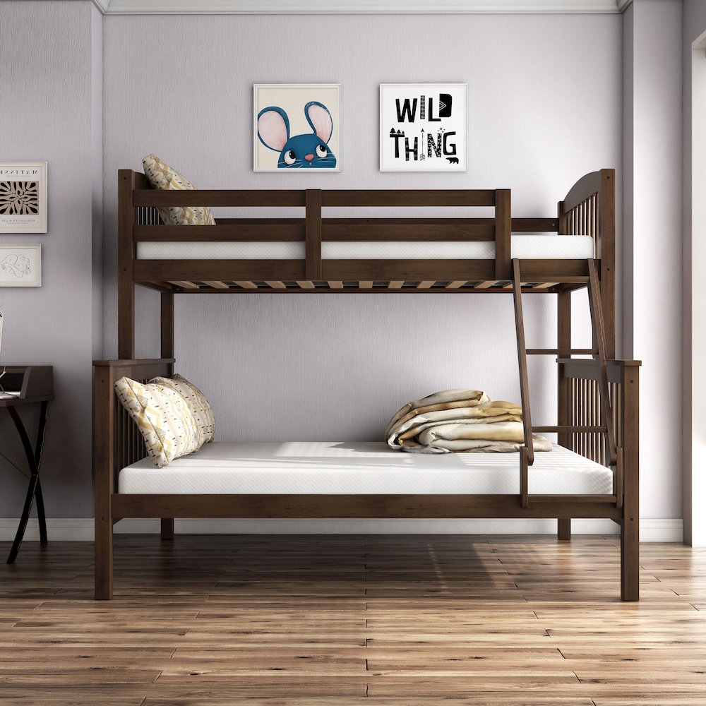 Tales Wood Twin over Full Bunk Bed with Ladder. Picture 5