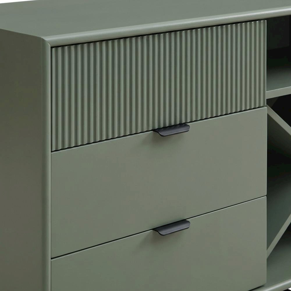 Finish TV Stand with 3-Drawers and 4 Shelves for Modern Living. Picture 5